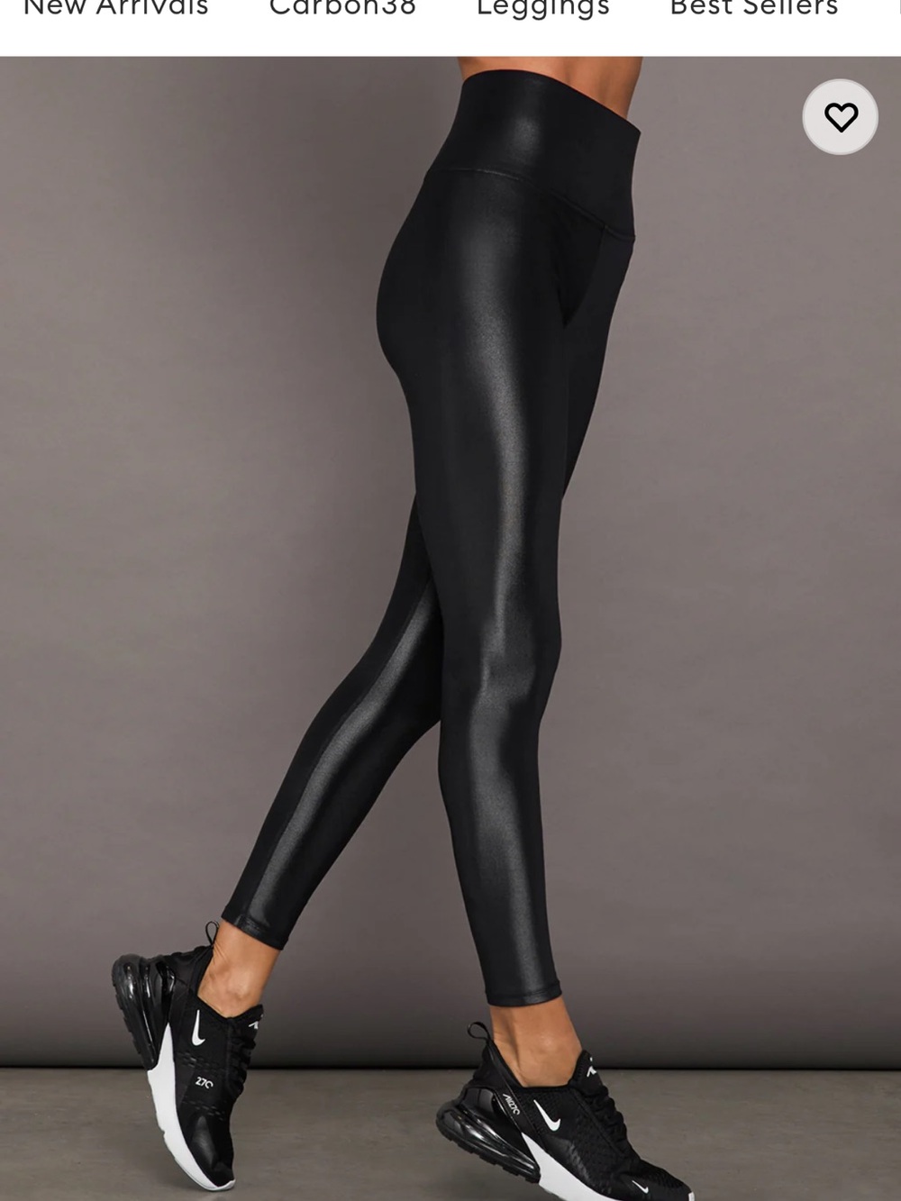 Carbon38 Black Faux Leather-Look Kids Leggings